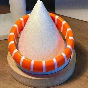 Vintage Acrylic Orange and White Bangle